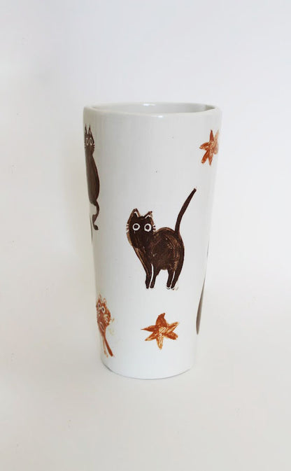 Pinte chat - Décorée à la main