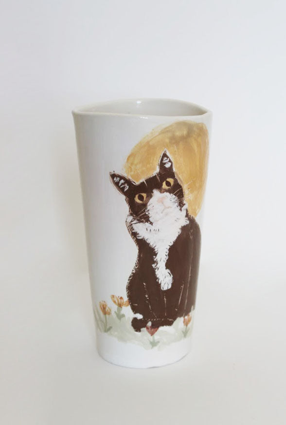 Pinte chat - Décorée à la main