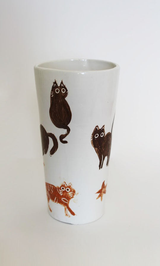 Pinte chat - Décorée à la main