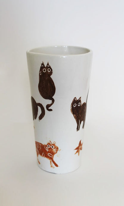 Pinte chat - Décorée à la main