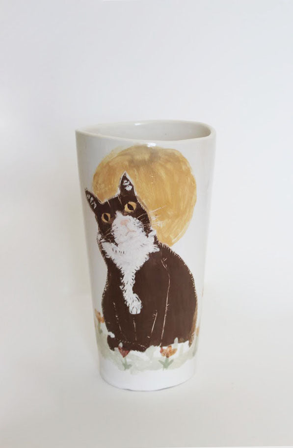 Pinte chat - Décorée à la main