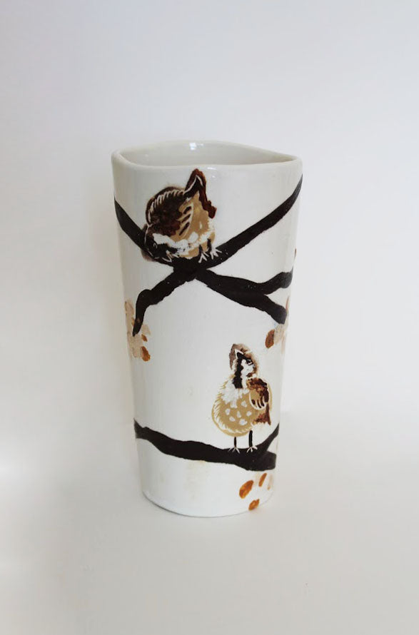 Pinte Oiseau - décor peint à la main