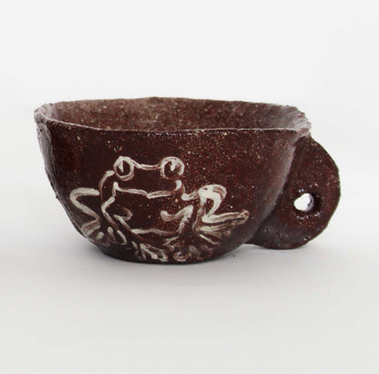 Tasse demoiselle en grès, café ou thé petite contenance.